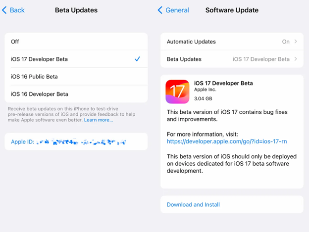 ios 17 pasos de actualización