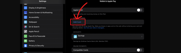 ipados 17 wallet & apple pay