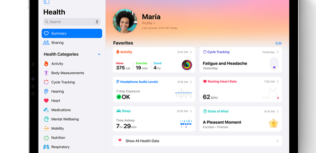 iPadOS 17 health app