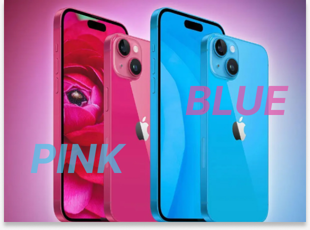 iphone 15 rose et bleu