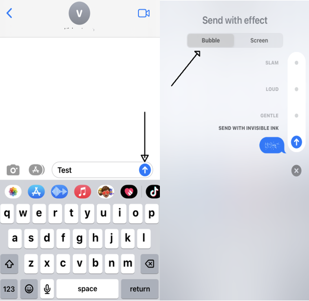 long press send button