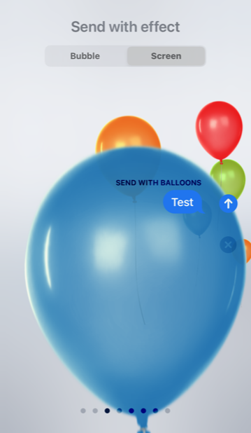 balloons screen effect