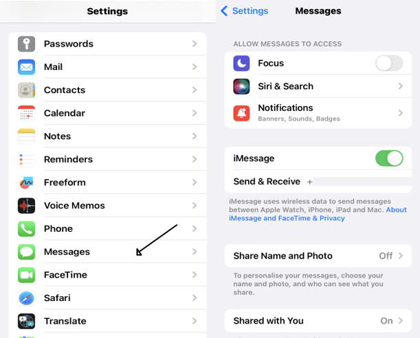 измените imessage на Apple ID