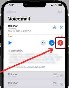 excluir voicemail do iphone