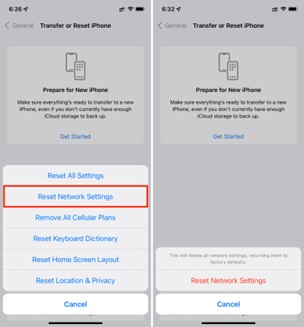 how to reset network settings on iphone