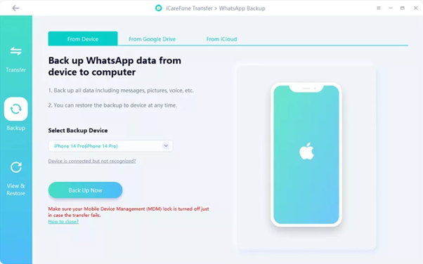 backup dei dati di whatsapp 