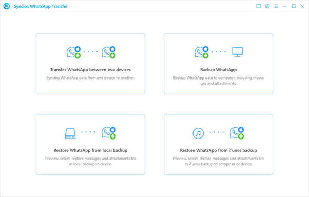 Syncios transfere WhatsApp entre dois dispositivos 