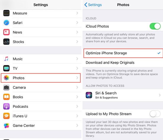 ottimizzare l'archiviazione dell'iPhone tramite iCloud