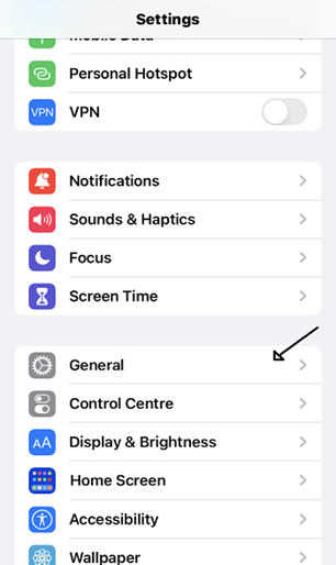  open iphone settings and tap general 