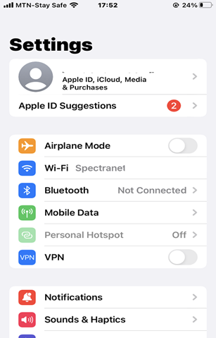  open iphone settings