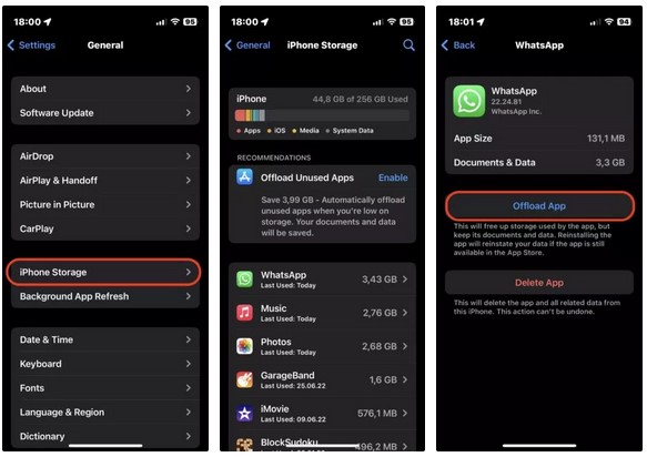 descarga las aplicaciones que no utilizas para optimizar el almacenamiento del iphone