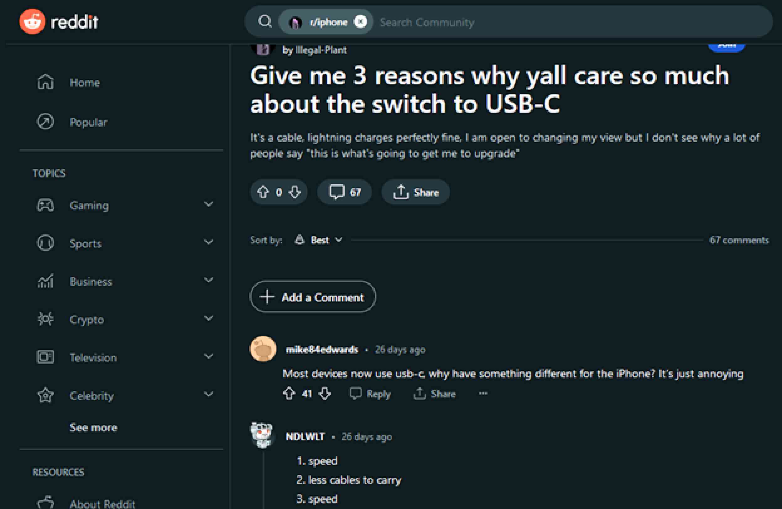 people care about usb-c