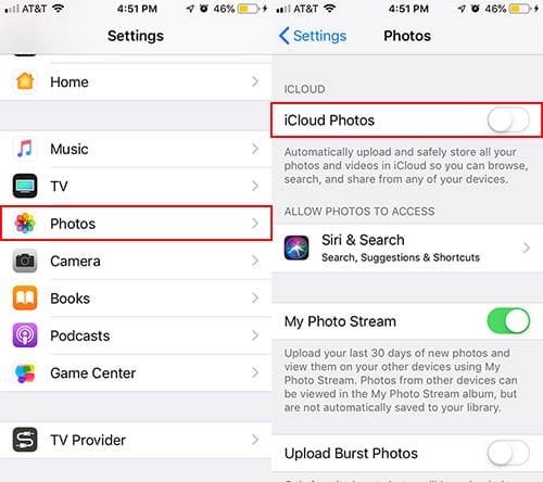 تفعيل صور icloud في إعدادات iphone 15