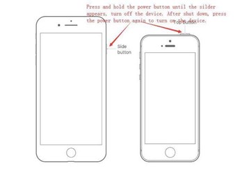 Перезагрузите iPhone 5 или более ранние версии 