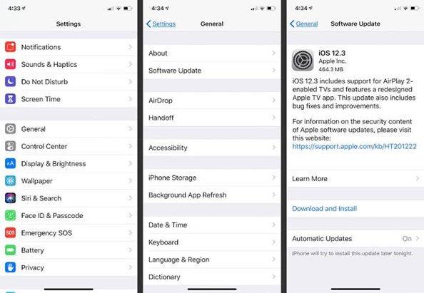 updating the iOS of your iPhone
