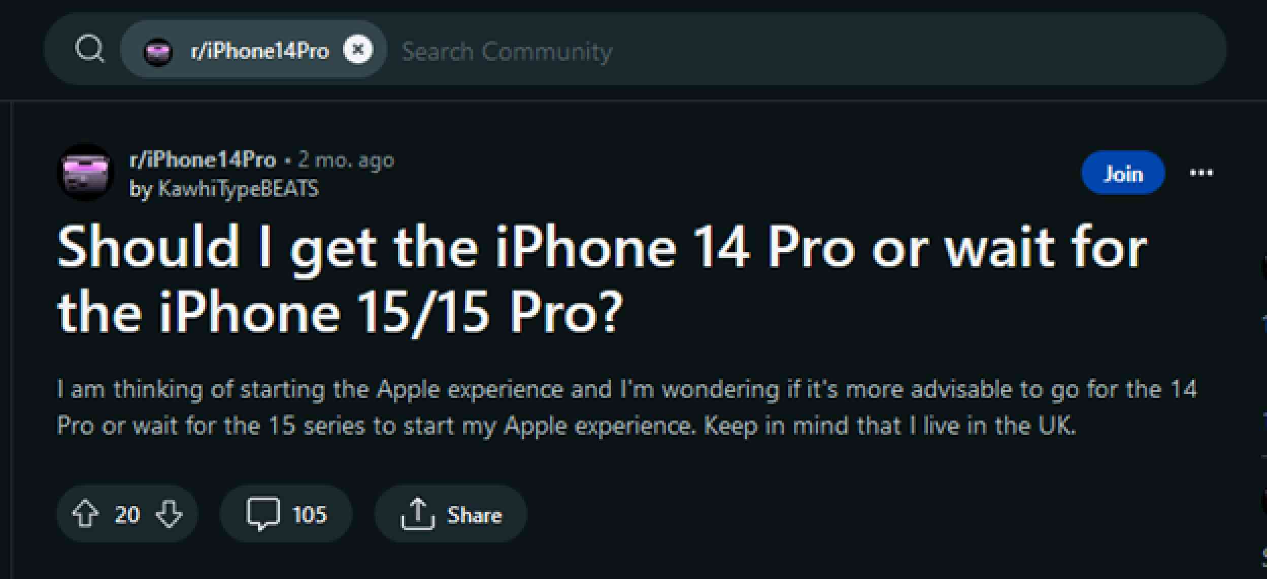 usuarios de reddit hablan del iphone 15