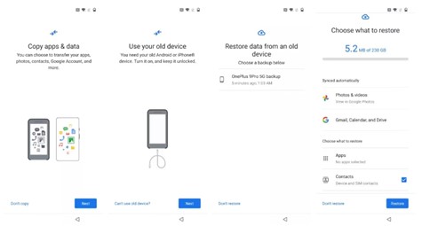 select images to restore from google to your phone