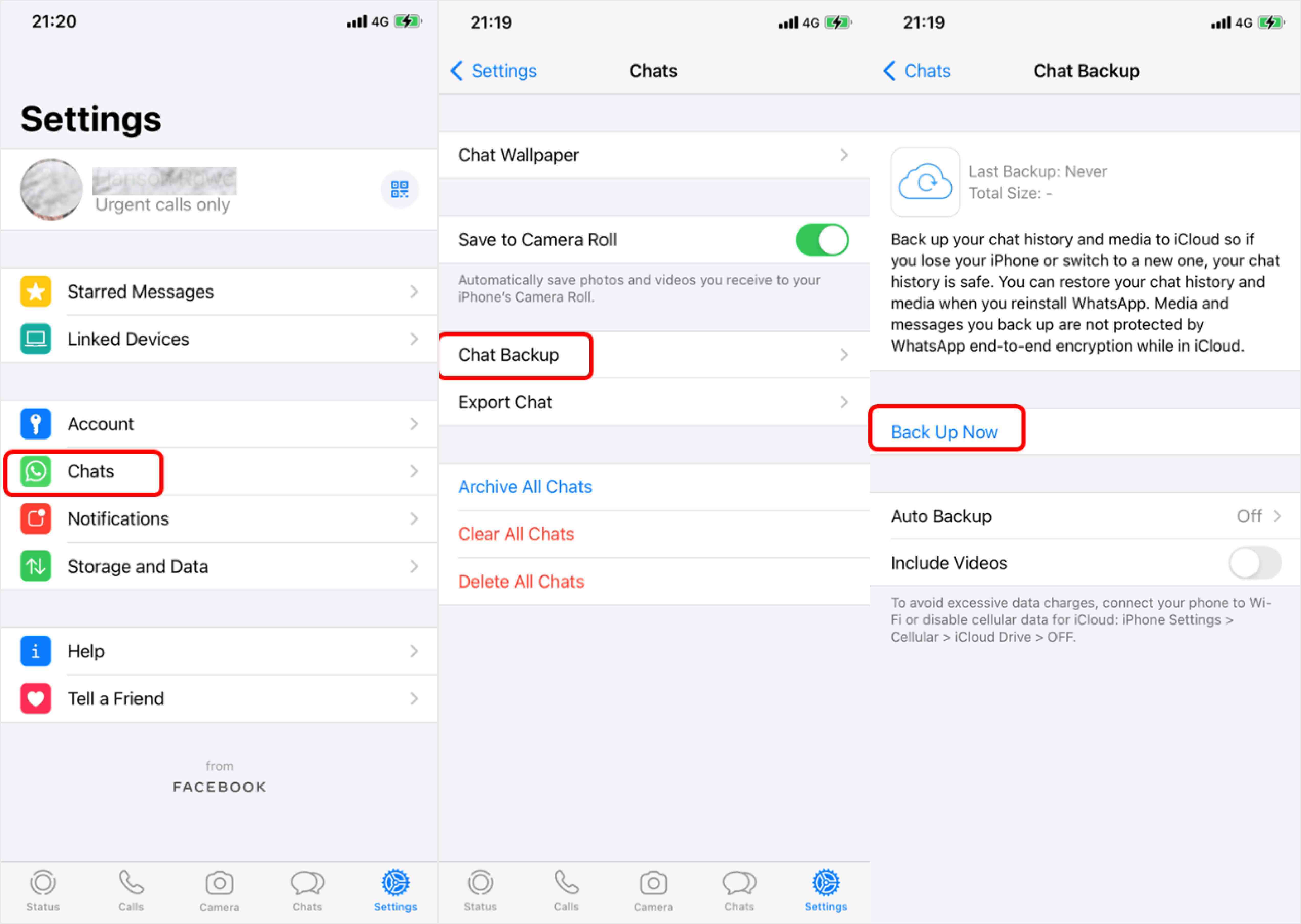 open settings in your whatsapp