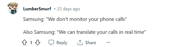 discussões no reddit sobre o ai live translate