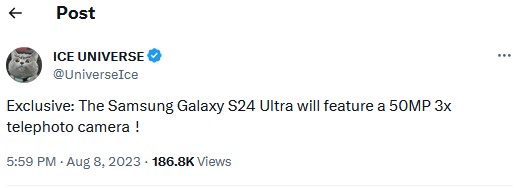 samsung-s24-ultra-будет оснащен-50-мегапиксельной-3-кратной-телеобъективной-камерой 