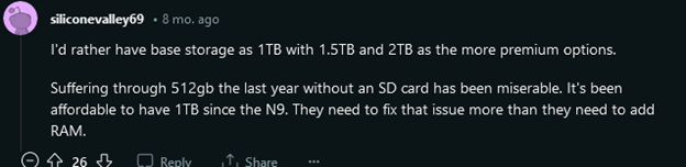  debate no reddit sobre slot para cartão SD samsung S24