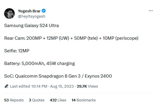 Huge Galaxy S24 Ultra camera upgrade sinks iPhone 15's periscope (report)