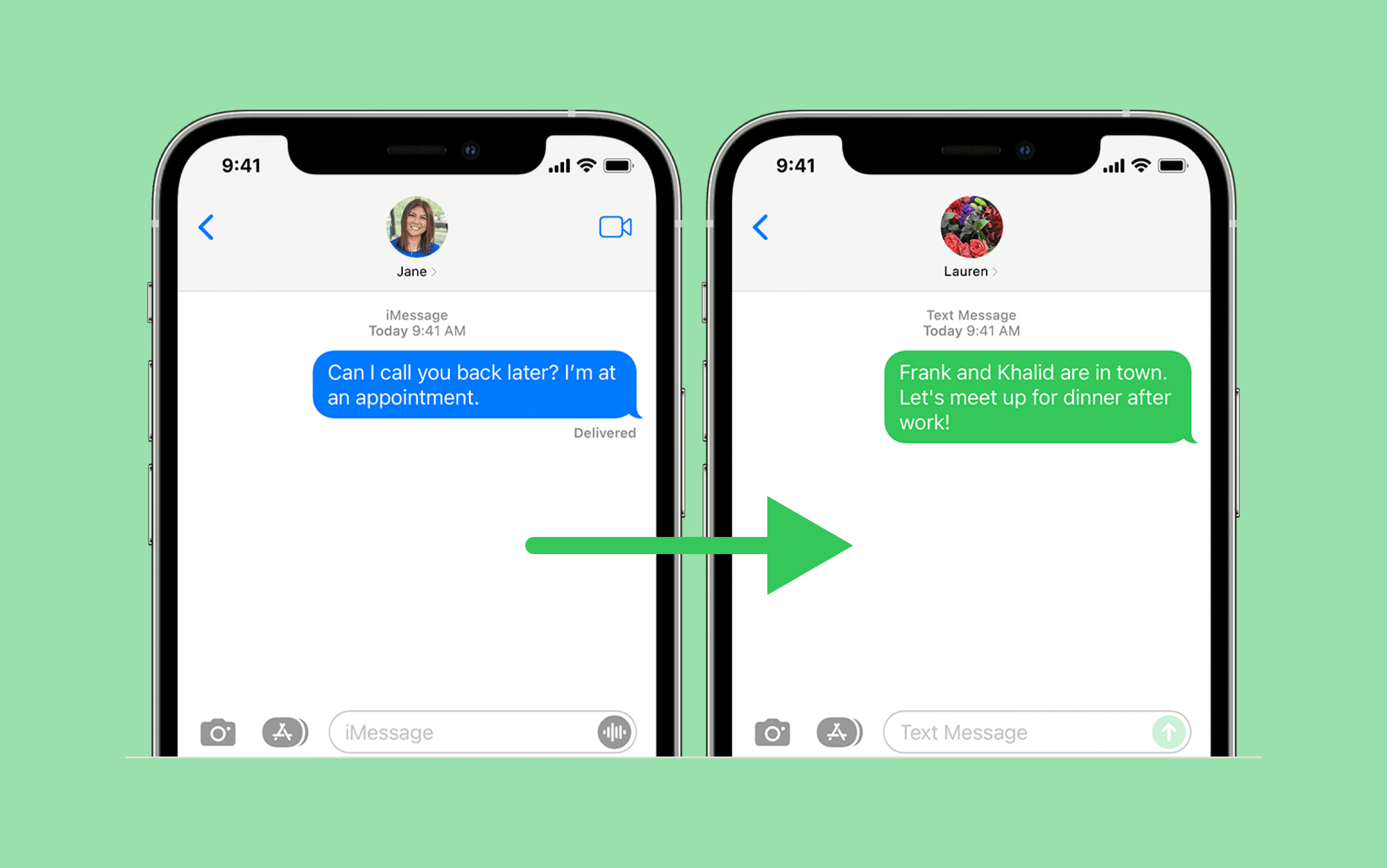 Guia: Como posso enviar mensagens de texto em vez doi iMessage