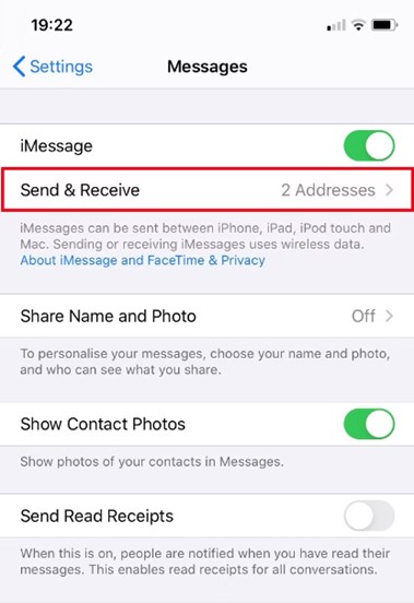 choose one address from the send and receive option