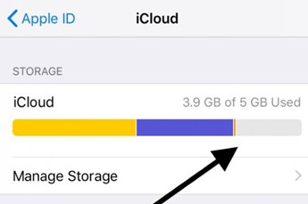  Ilustración de 5 GB de almacenamiento en iCloud