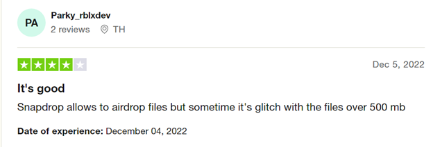 mixed review about snapdrop
