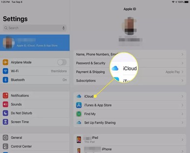 aller dans le compte apple et ensuite dans les réglages icloud