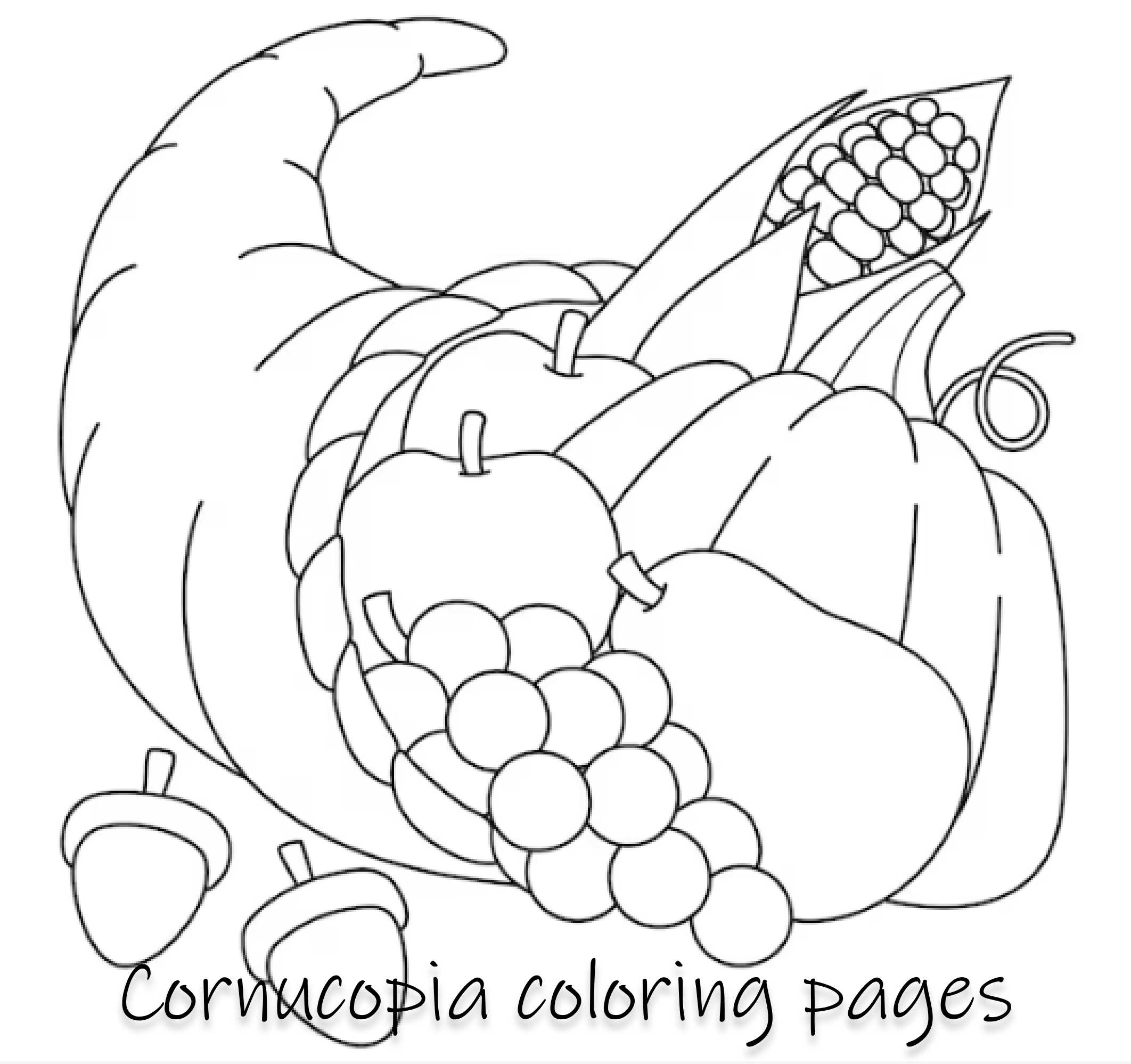 drawing cornucopia and coloring