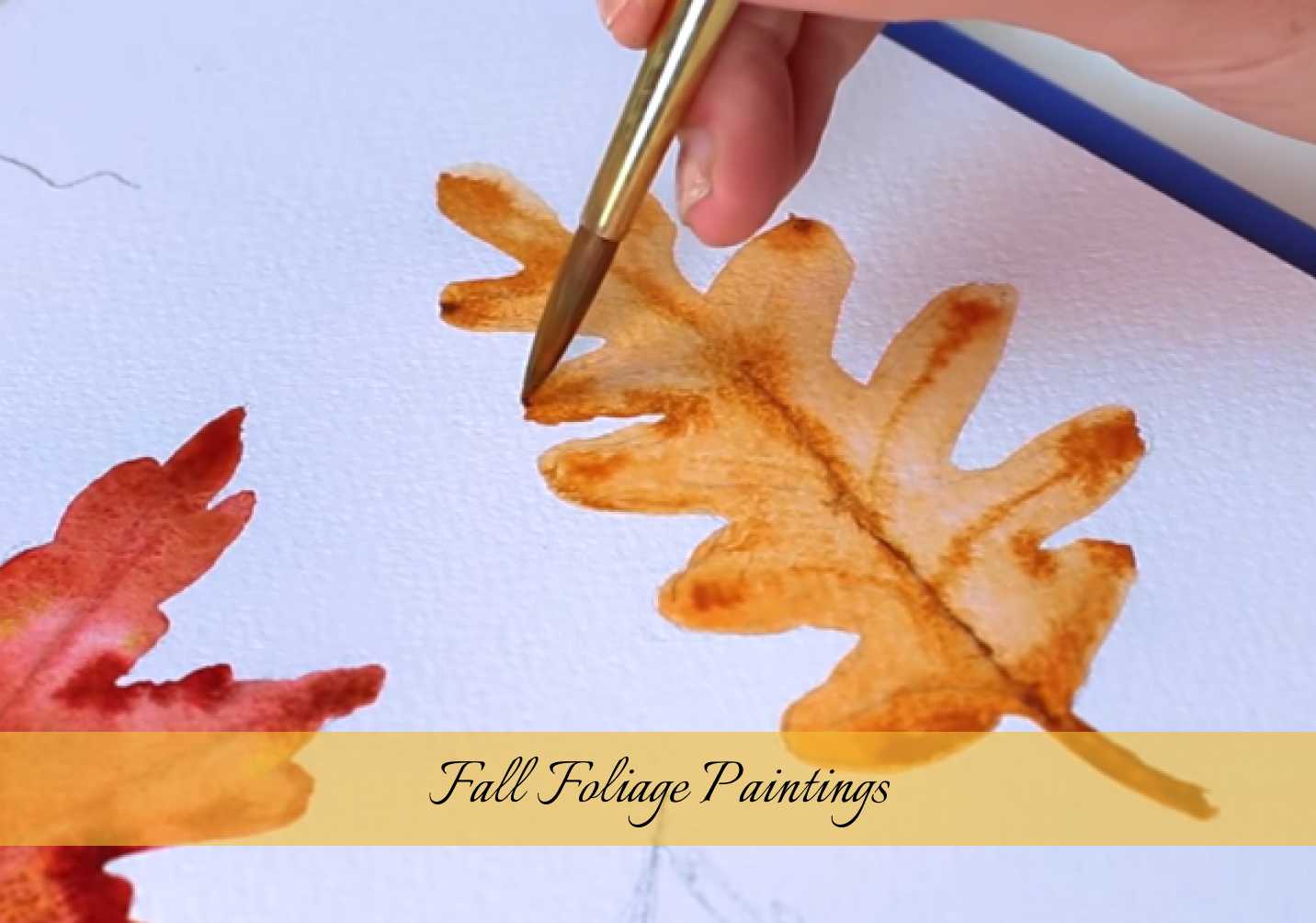 use watercolors to depict colorful leaves