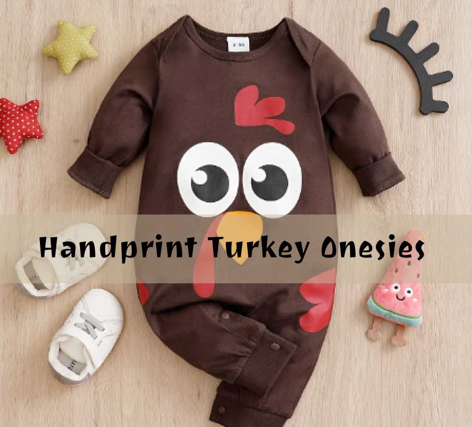 creating handprint turkeys on plain onesies