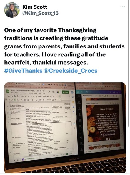 a thanksgiving post for teachers by Kim Scott