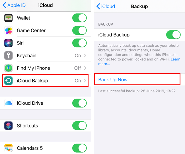 transfer with icloud