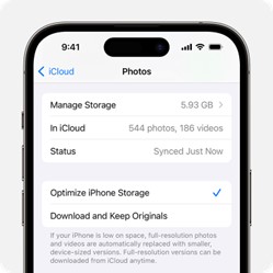 إشعارات مساحة تخزين iCloud