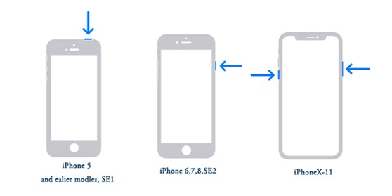 redémarrer l'iPhone avec des boutons différents