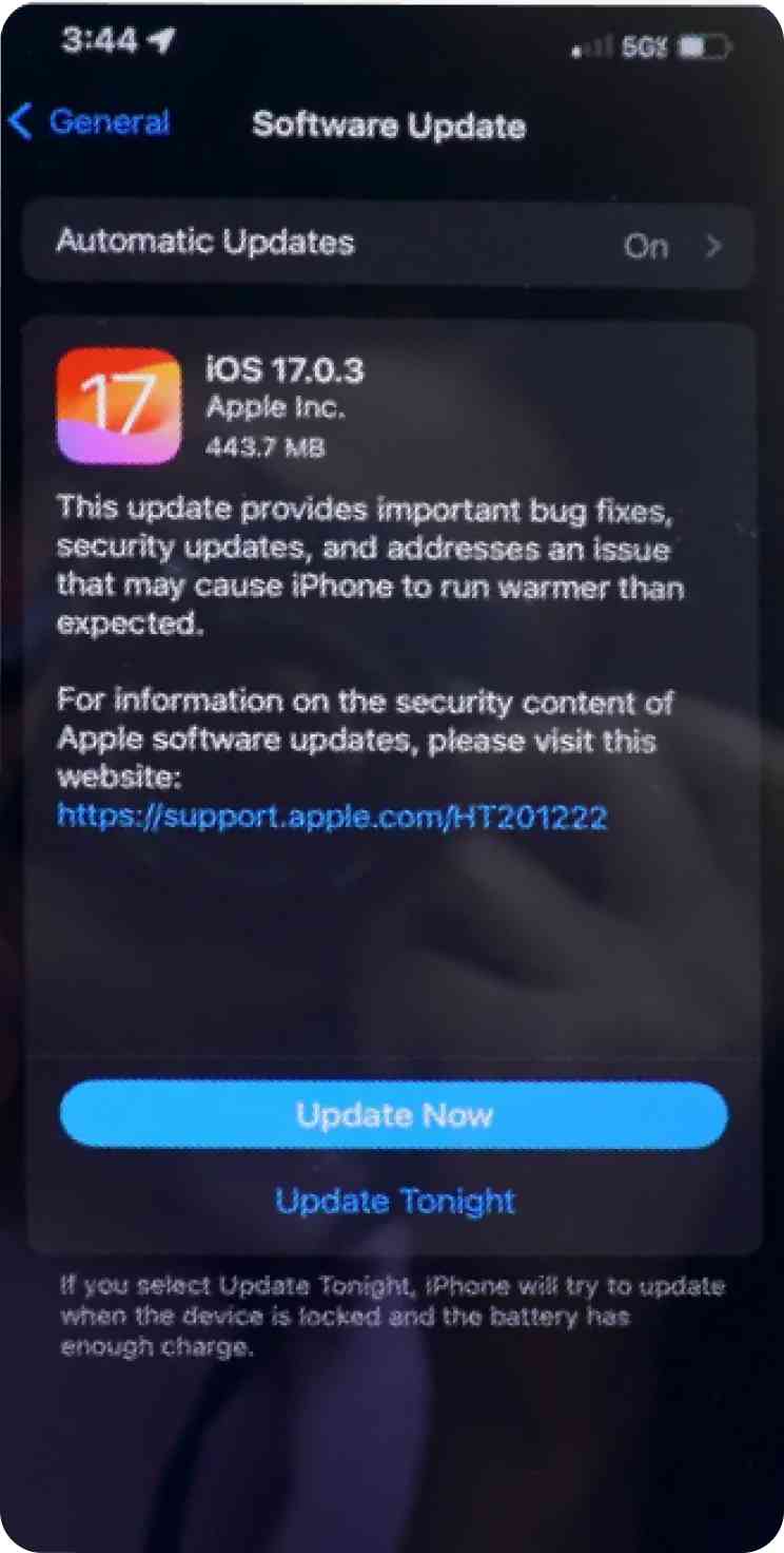 обновление до ios 17.0.3