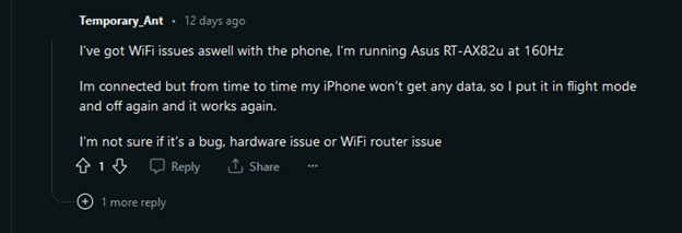 ملاحظة المستخدم users&rsquo حول عدم إمكانية الاتصال مع wifi