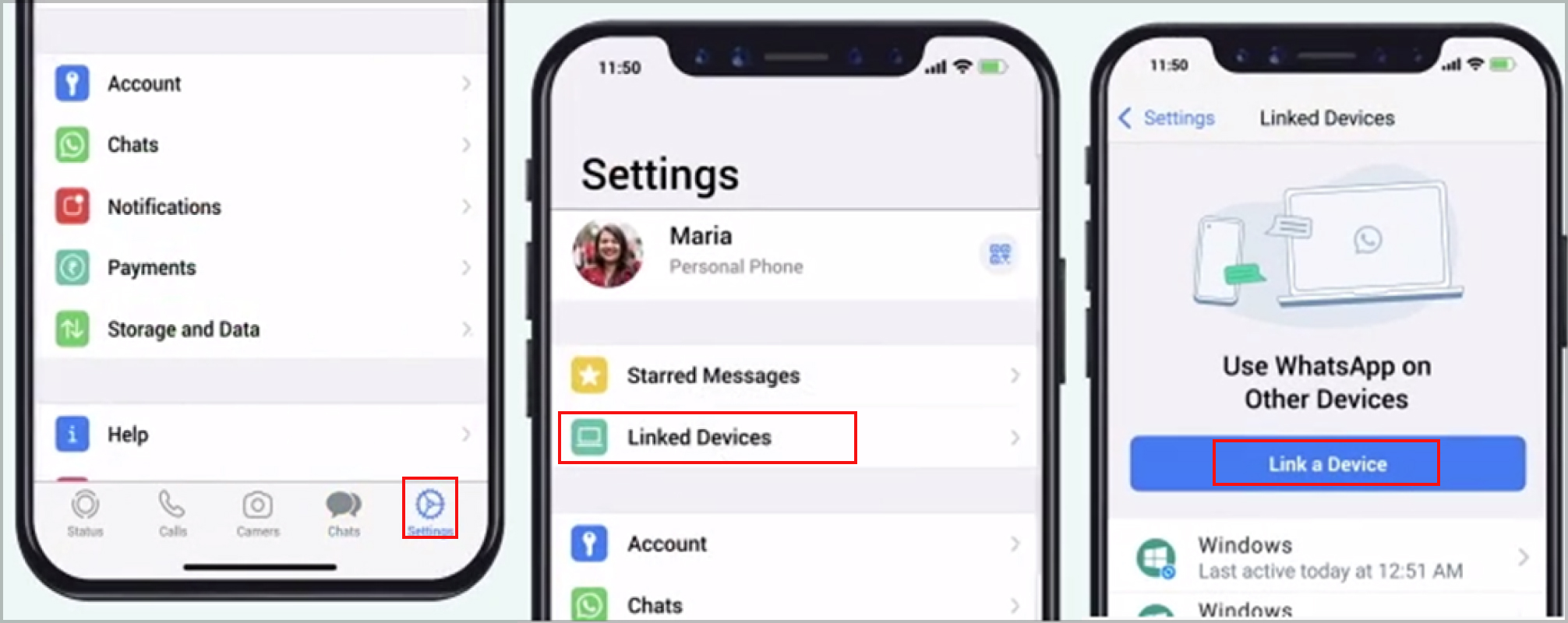 link your whatsapp on iphone