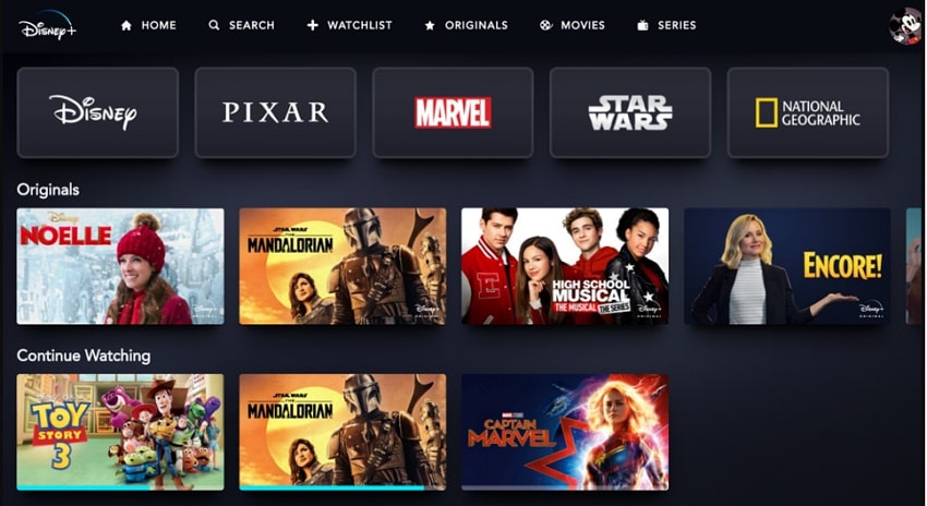 disney plus streaming site