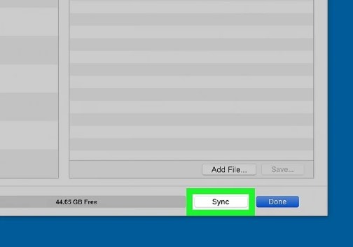 cliquez sur sync to puis done pour vous permettre d'accéder aux fichiers de votre pc sur votre ipad