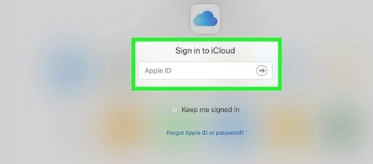 enter your correct apple id to log in to your icloud account