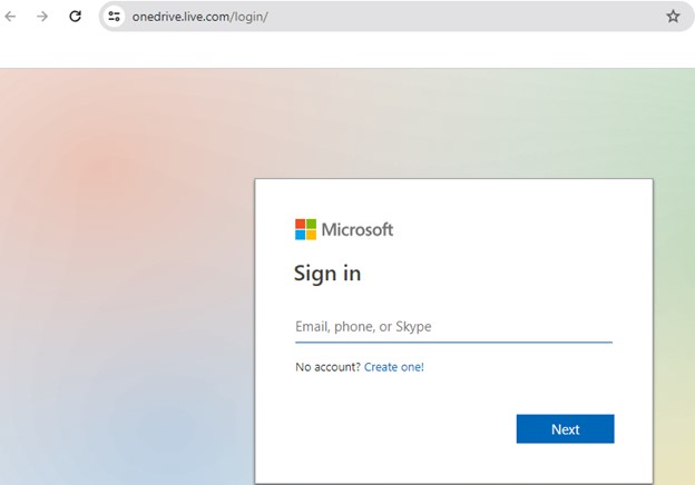 abra um navegador no seu pc e acesse o site do onedrive