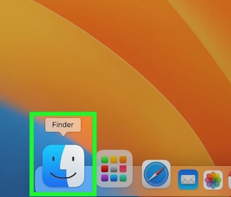 haz clic en el icono del finder de tu pc para abrir una ventana del finder