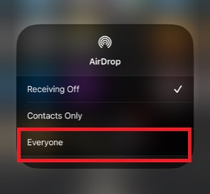 airdrop set to everyone when airdrop is not finding anyone
