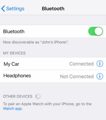 ve a ajustes en tu iphone elige bluetooth luego toca el interruptor para encenderlo 