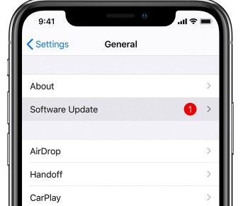 check for software update on your iphone to fix airdrop issues