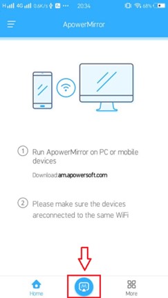 ir a la página de inicio de apowermirror pantalla para android mac mando a distancia